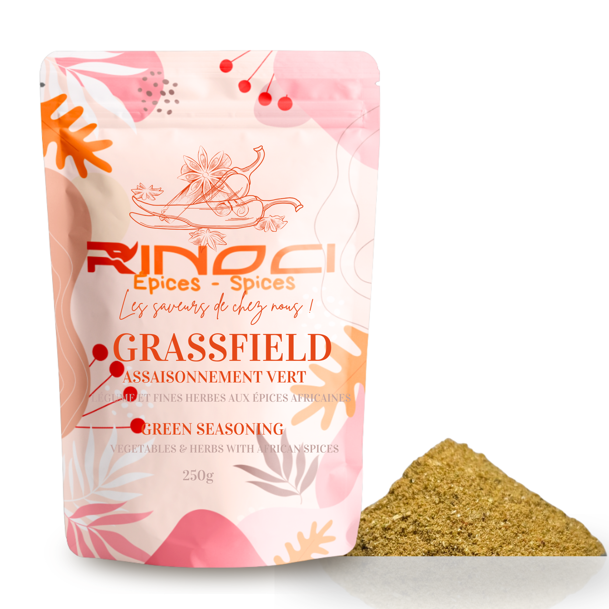 GRASSFIELD โ Traditional Cameroonian Seasoning | Spice Blend with Vegetables, Herbs & Mild Chili