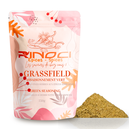 GRASSFIELD – Traditional Cameroonian Seasoning | Spice Blend with Vegetables, Herbs &amp; Mild Chili