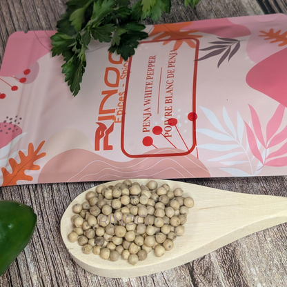 Penja White Peppercorns – IGP Certified Whole White Pepper from Cameroon – Gourmet Spice for Fish, Seafood, White Meats &amp; Vegetables
