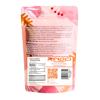 3-Pepper Blend – Penja Black &amp; White Pepper (Cameroon) + Green Pepper (Madagascar) | Gourmet Whole Peppercorn Mix | 100% Natural, Bold, Fresh &amp; Smooth Flavors | Gift-Ready